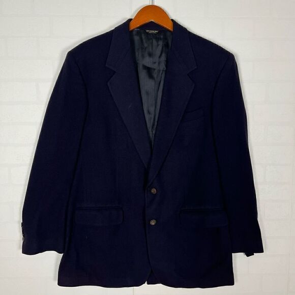 Bill Blass Mens 100% Cashmere Sports Jacket size 40-42R Navy Blue Blazer - Picture 1 of 15